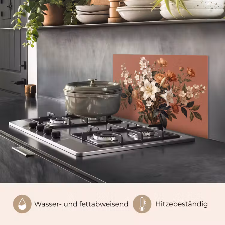 Boeket - Retro - Kleurrijk keuken achterwand spatscherm klein -usp_DE