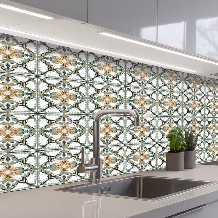 Floraal - Verweerd - Keurrijk keuken achterwand 2 middel 871 -3d_schuin