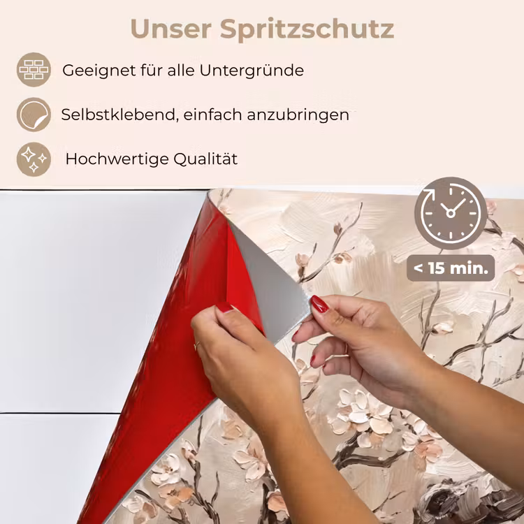 Bloesem - Takken - Schilderij - Beige - Serene keuken achterwand spatscherm klein -spatscherm_DE