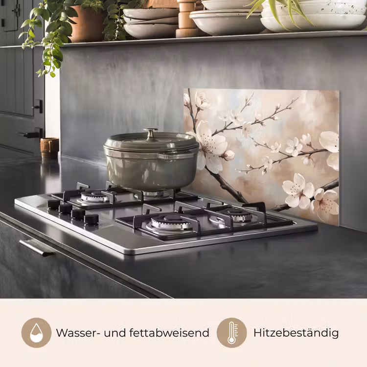 Bloesem - Takken - Schilderij - Beige - Serene keuken achterwand spatscherm klein -usp_DE