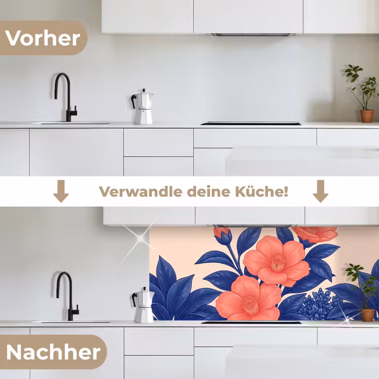 Küchenrückwand - Blüten – Blätter – Botanik - Bloemen - Bladeren - Botanisch keuken achterwand 2 middel