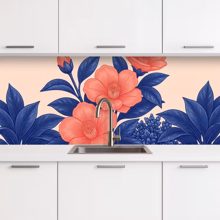 Küchenrückwand - Blüten – Blätter – Botanik - Bloemen - Bladeren - Botanisch keuken achterwand 2 middel
