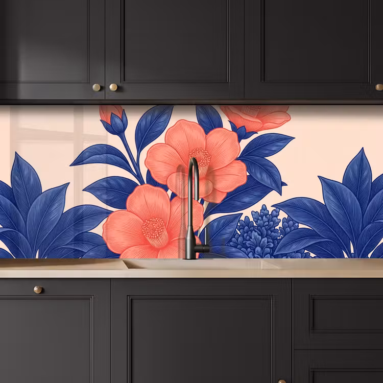 Küchenrückwand - Blüten – Blätter – Botanik - Bloemen - Bladeren - Botanisch keuken achterwand 2 middel