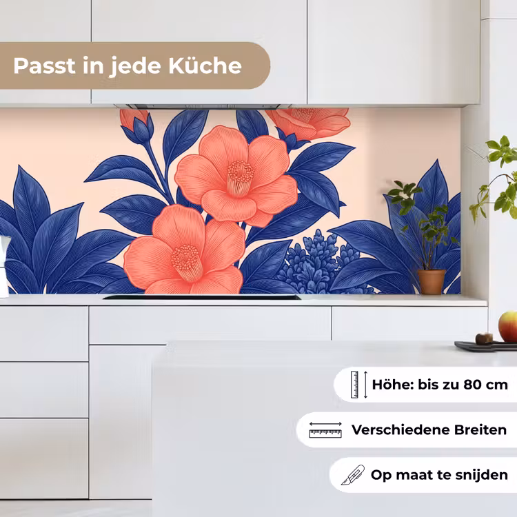Küchenrückwand - Blüten – Blätter – Botanik - Bloemen - Bladeren - Botanisch keuken achterwand 2 middel