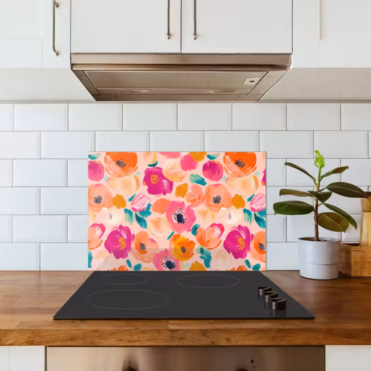 Bloesems - Vrolijk - Kleurrijk keuken achterwand spatscherm klein 900 -sfeer2