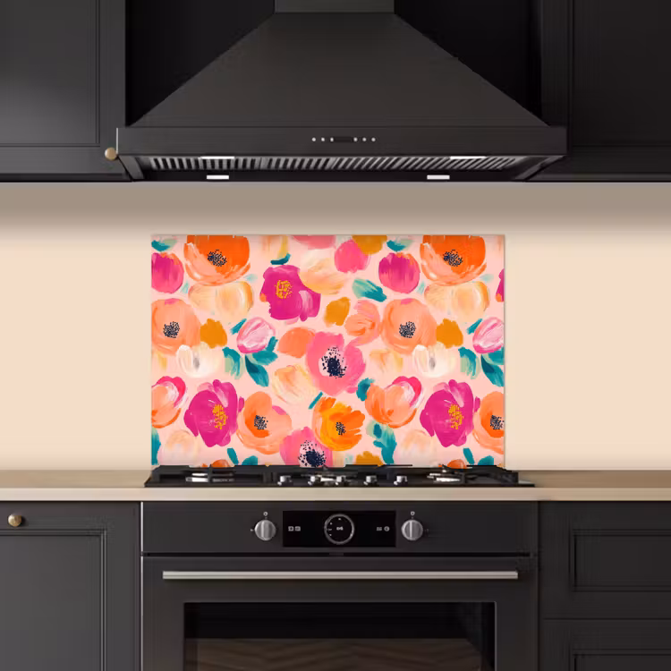 Bloesems - Vrolijk - Kleurrijk keuken achterwand spatscherm klein 900 -sfeer1