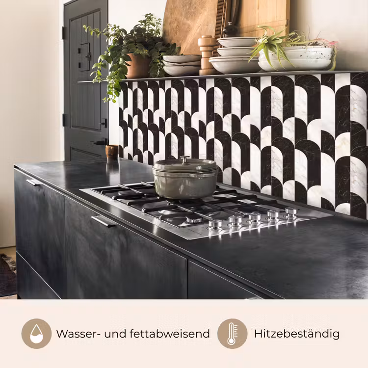 Bogen - Tegels - Marmer - Zwart - Wit keuken achterwand 2 middel 871 -usp_DE