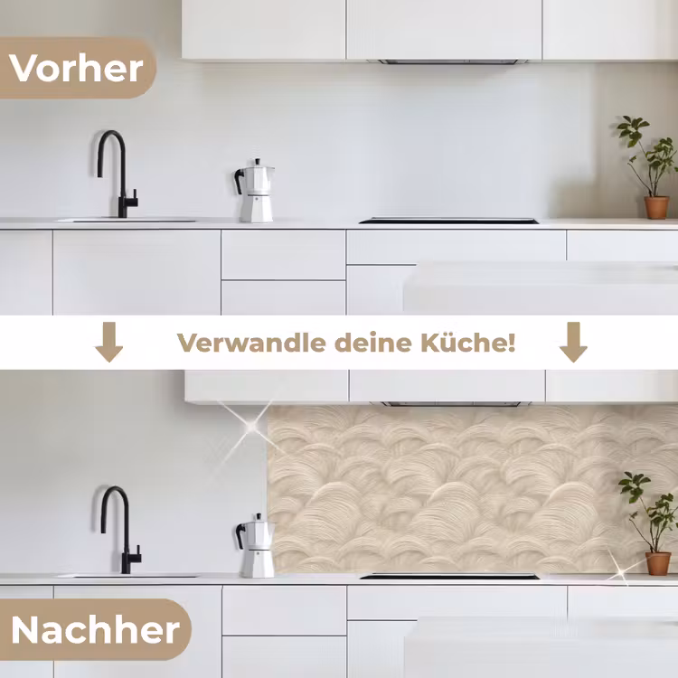 Bogen - Patroon - Beige keuken achterwand 2 middel 871 -voor-na_DE