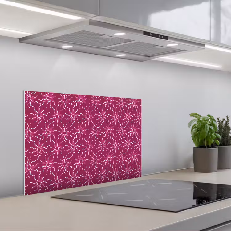 Bohemian - Zon - Magenta keuken achterwand spatscherm klein 900 -3d_schuin