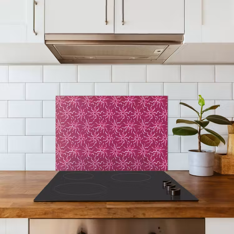 Bohemian - Zon - Magenta keuken achterwand spatscherm klein 900 -sfeer2