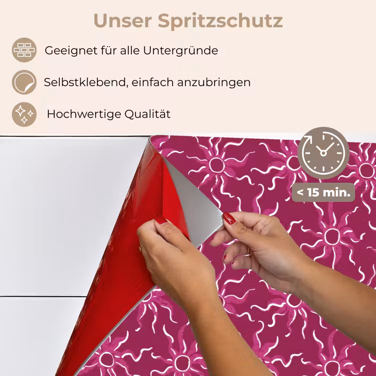 Bohemian - Zon - Magenta keuken achterwand spatscherm klein 900 -spatscherm_DE