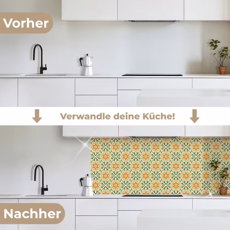 Boho - Patronen - Mandala - Bloemen keuken achterwand 2 middel 871 -voor-na_DE