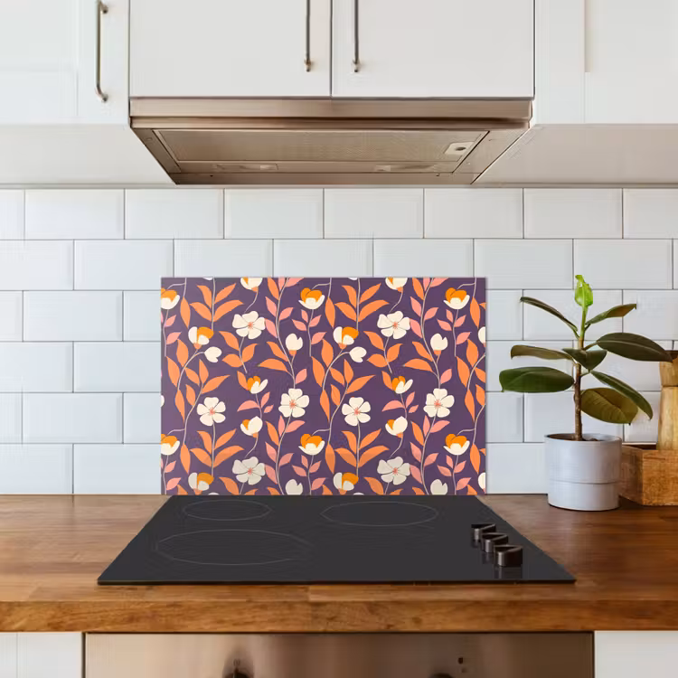 Boho - Vintage - Paars keuken achterwand spatscherm klein 900 -sfeer2