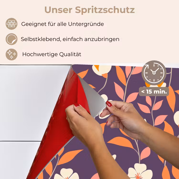 Boho - Vintage - Paars keuken achterwand spatscherm klein 900 -spatscherm_DE