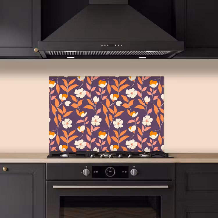 Boho - Vintage - Paars keuken achterwand spatscherm klein 900 -sfeer1