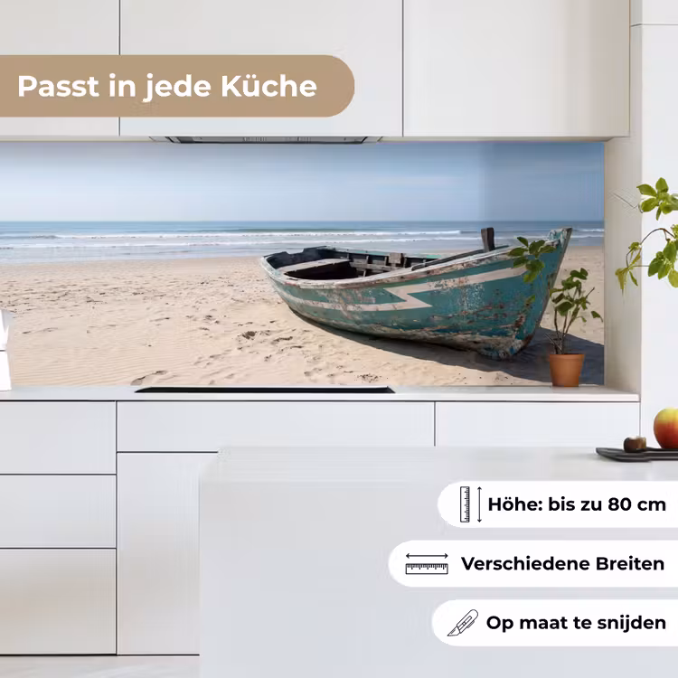 Boot - Zandstrand - Zee keuken achterwand 2 middel -sfeer4_DE