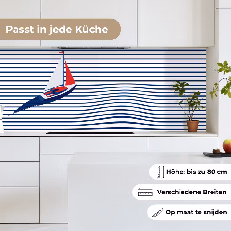 Boot - Water - Abstract - Blauw keuken achterwand 2 middel -sfeer4_DE