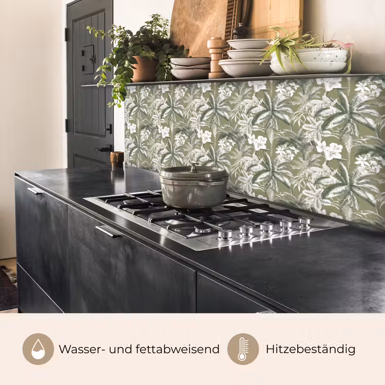 Botanisch - Bloemen - Groen keuken achterwand 2 middel 871 -usp_DE
