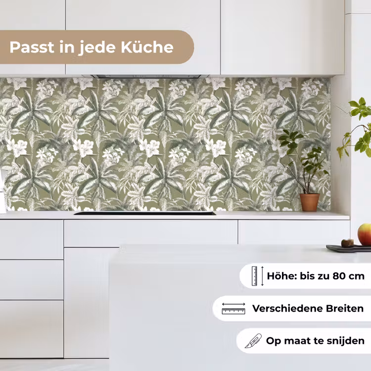 Botanisch - Bloemen - Groen keuken achterwand 2 middel 871 -sfeer4_DE