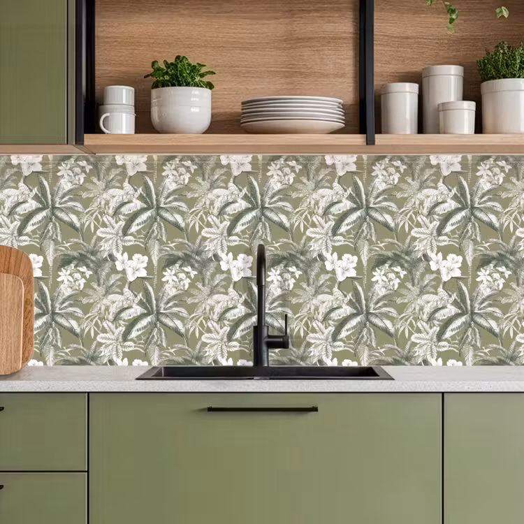 Botanisch - Bloemen - Groen keuken achterwand 2 middel 871 -sfeer3