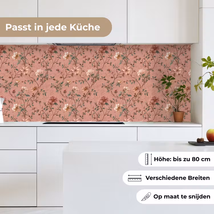 Botanisch - Bloemen - Roze keuken achterwand 2 middel 871 -sfeer4_DE