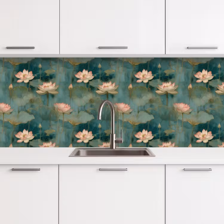 Botanisch - Bloemen - Roze keuken achterwand 2 middel 871 -3d