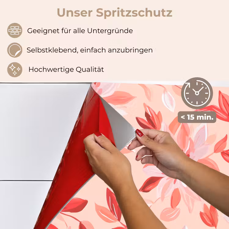 Botanisch - Bloemen - Rood keuken achterwand spatscherm klein 900 -spatscherm_DE