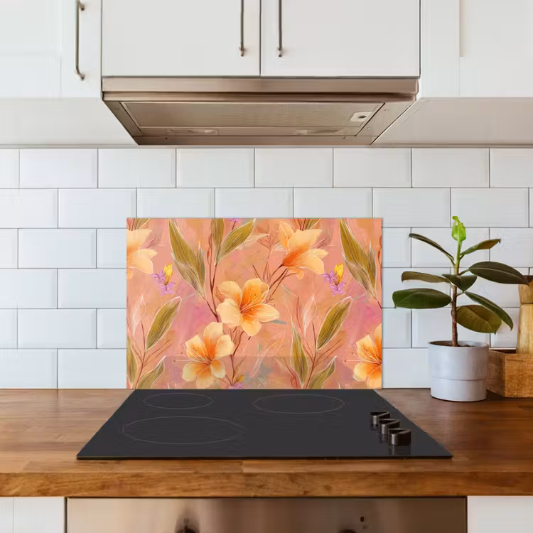 Botanisch - Bloemen - Kleurrijk keuken achterwand spatscherm klein 900 -sfeer2