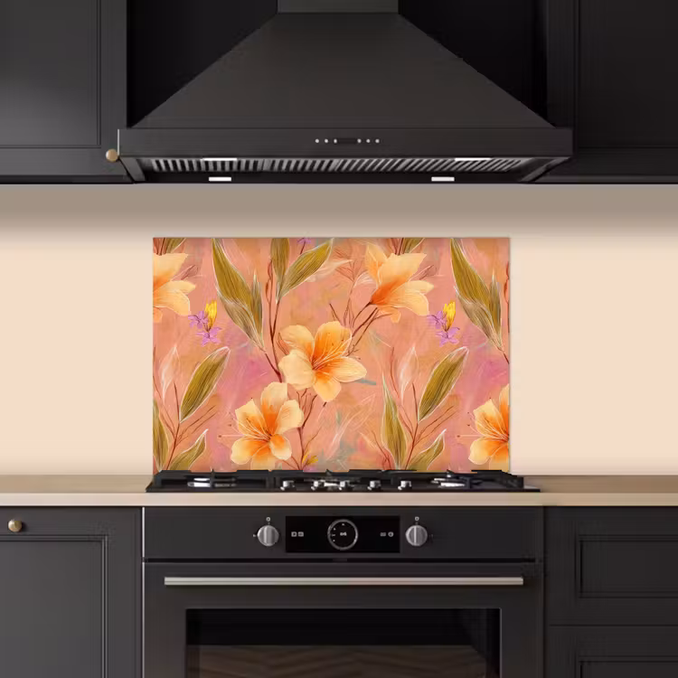Botanisch - Bloemen - Kleurrijk keuken achterwand spatscherm klein 900 -sfeer1