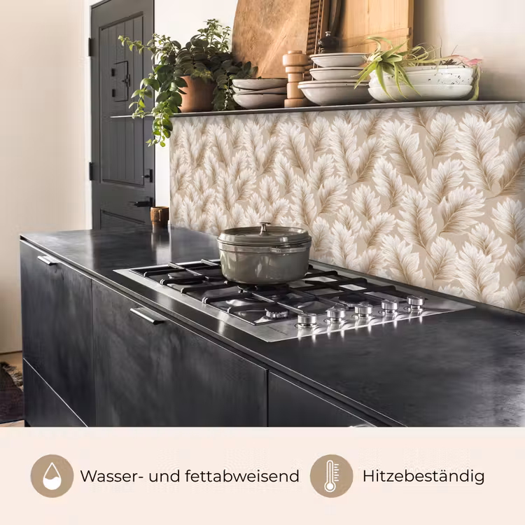 Botanisch - Patroon - Beige keuken achterwand 2 middel 871 -usp_DE