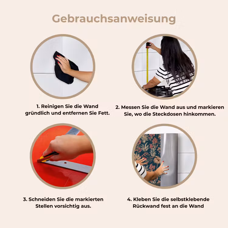 Botanisch - Patroon - Blauw keuken achterwand 2 middel 871 -gebruiksaanwijzing_DE