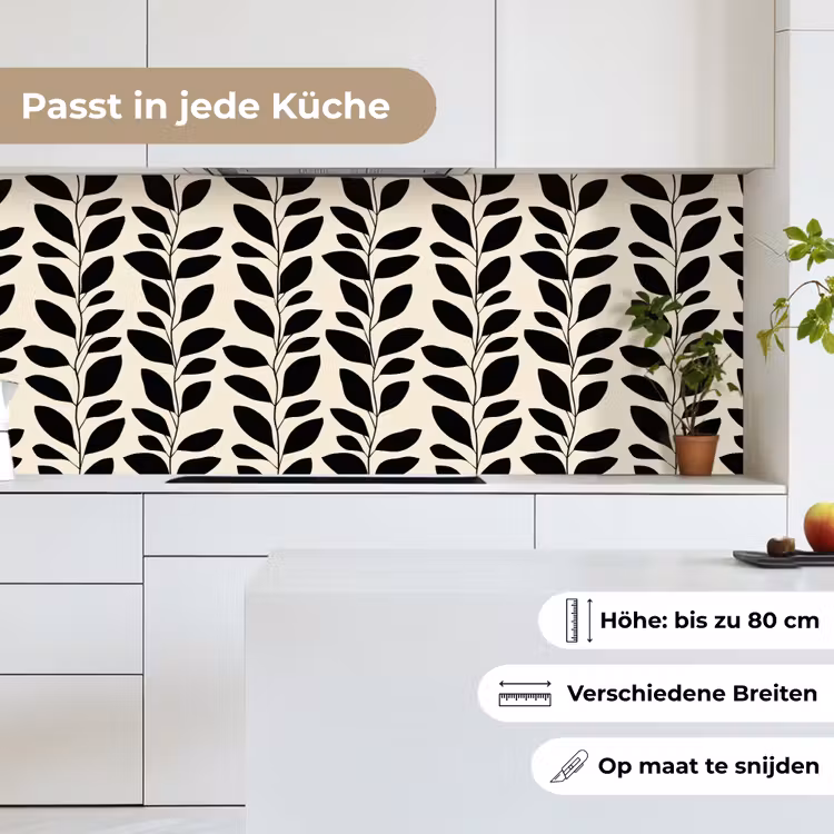 Botanisch - Dessin - Zwart - Beige keuken achterwand 2 middel 871 -sfeer4_DE