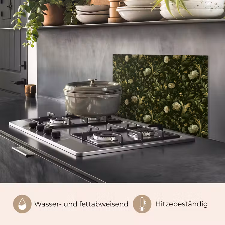 Botanisch - Naadloos - Bloemen keuken achterwand spatscherm klein 900 -usp_DE
