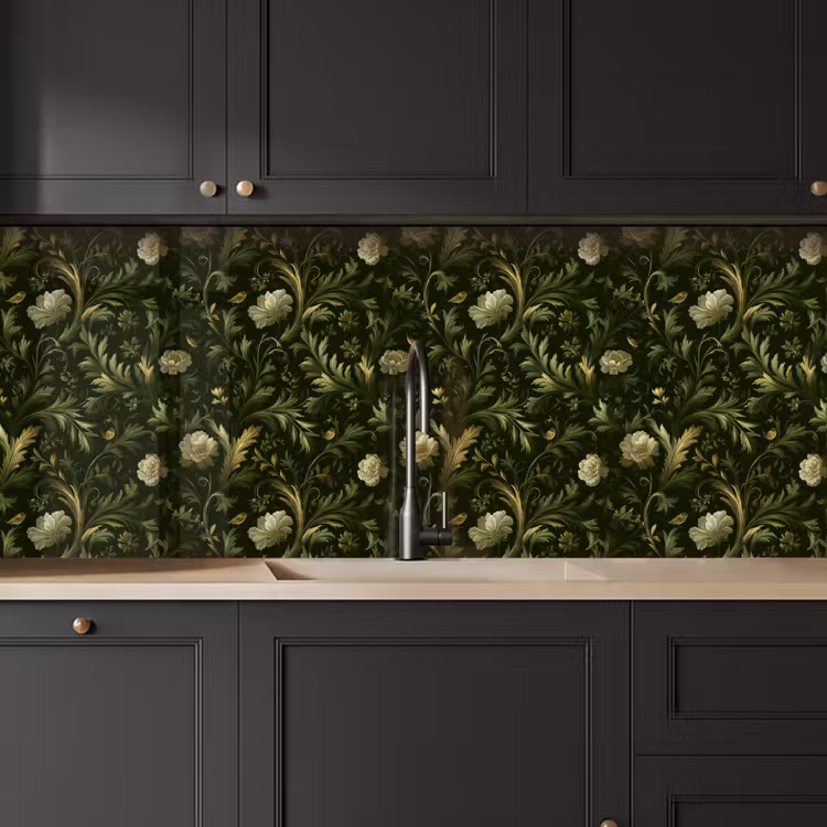 Botanisch - Naadloos - Bloemen keuken achterwand 2 middel 871 -sfeer1