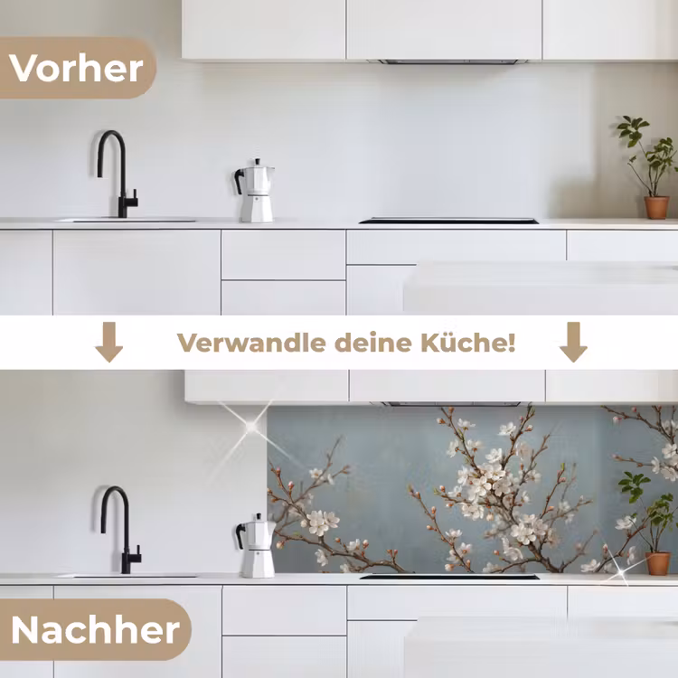Botanisch - Stilleven - Blauw keuken achterwand 2 middel -voor-na_DE