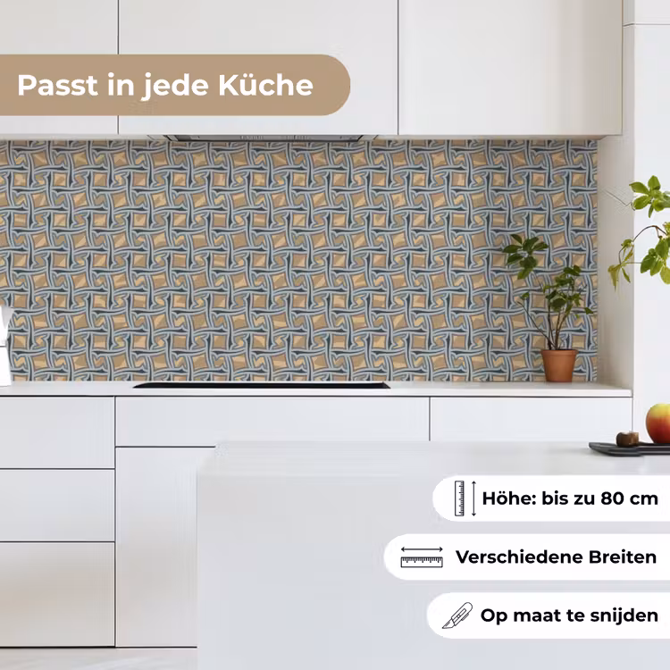 Bruin - Patronen - Geometrie keuken achterwand 2 middel 871 -sfeer4_DE