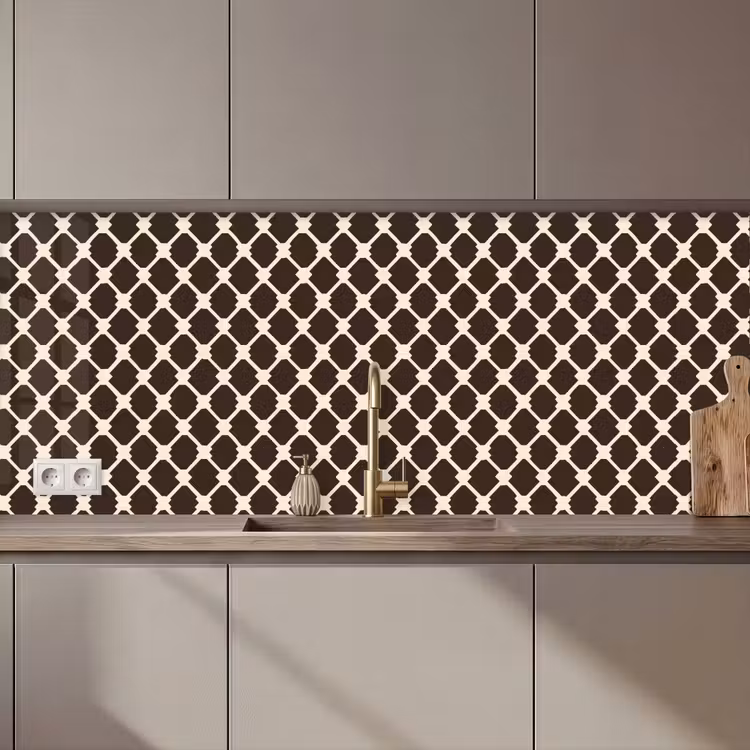 Bruin - Ruitpatroon - Geometrisch keuken achterwand 2 middel 871 zz_3dshopping