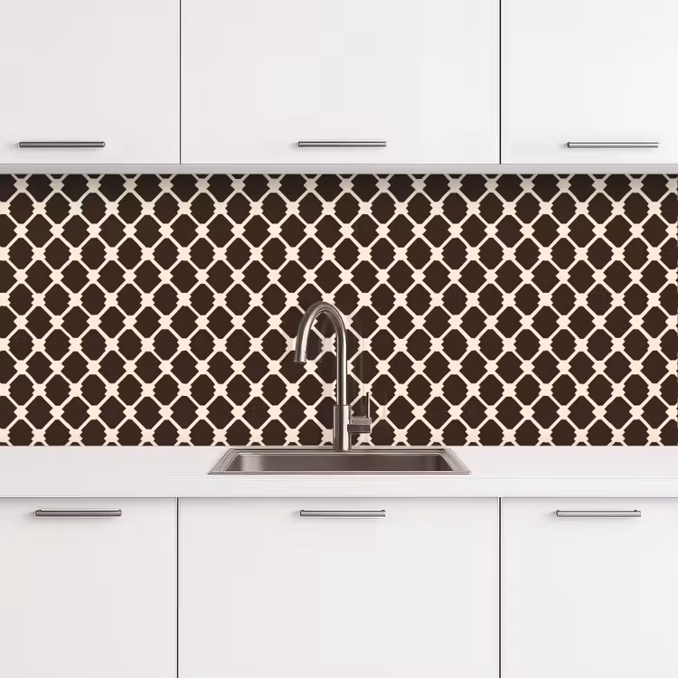 Bruin - Ruitpatroon - Geometrisch keuken achterwand 2 middel 871 -3d