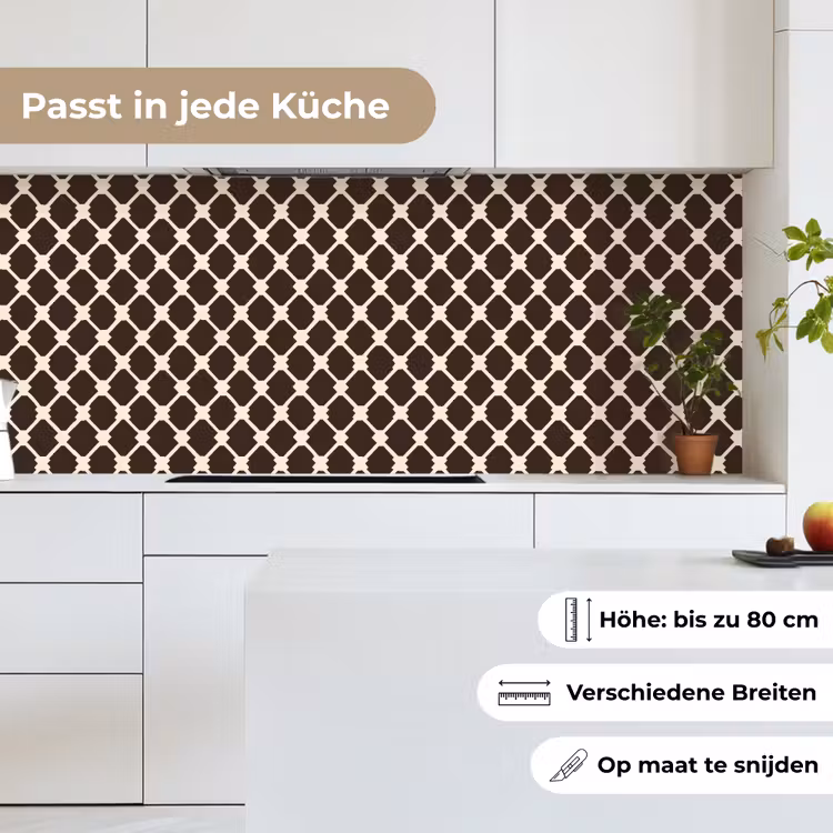 Bruin - Ruitpatroon - Geometrisch keuken achterwand 2 middel 871 -sfeer4_DE