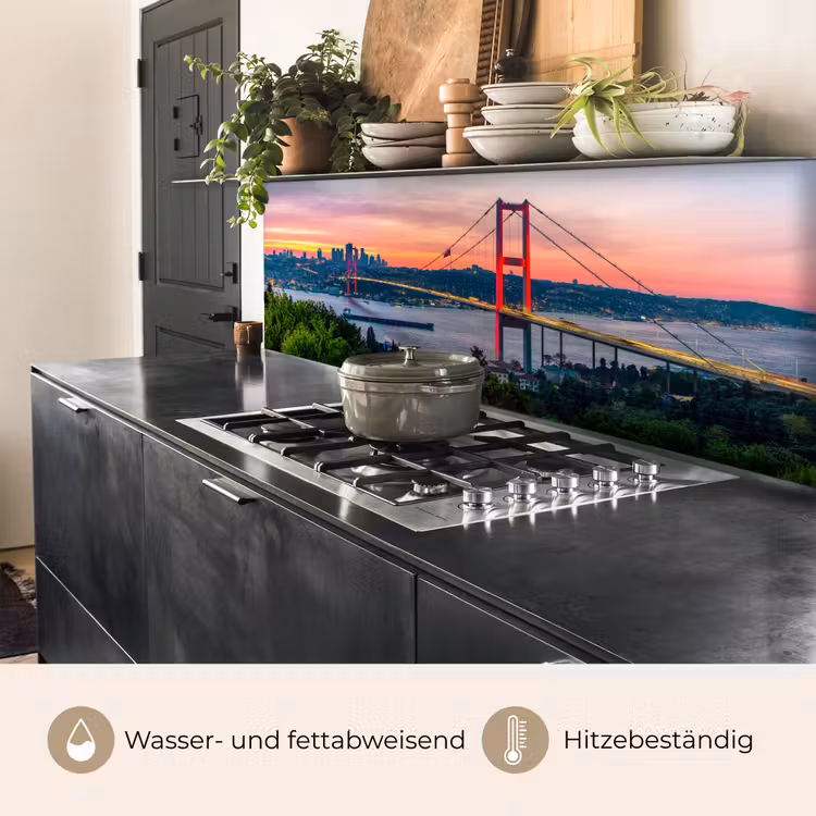 Brug - Rood - Skyline - Water keuken achterwand 2 middel -usp_DE