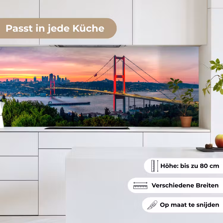 Brug - Rood - Skyline - Water keuken achterwand 2 middel -sfeer4_DE