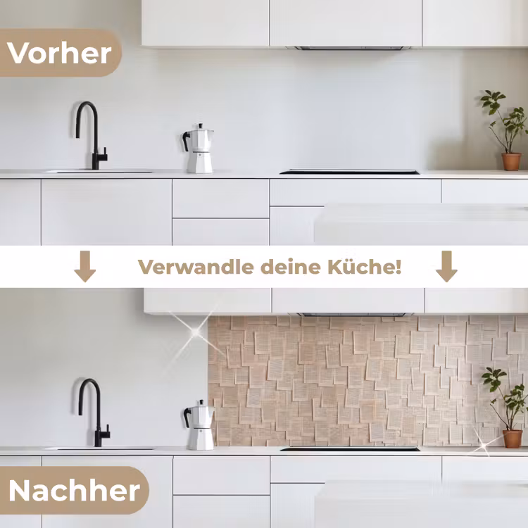 Boekpagina - Collage - Literatuur - Vintage - Beige keuken achterwand 2 middel -voor-na_DE