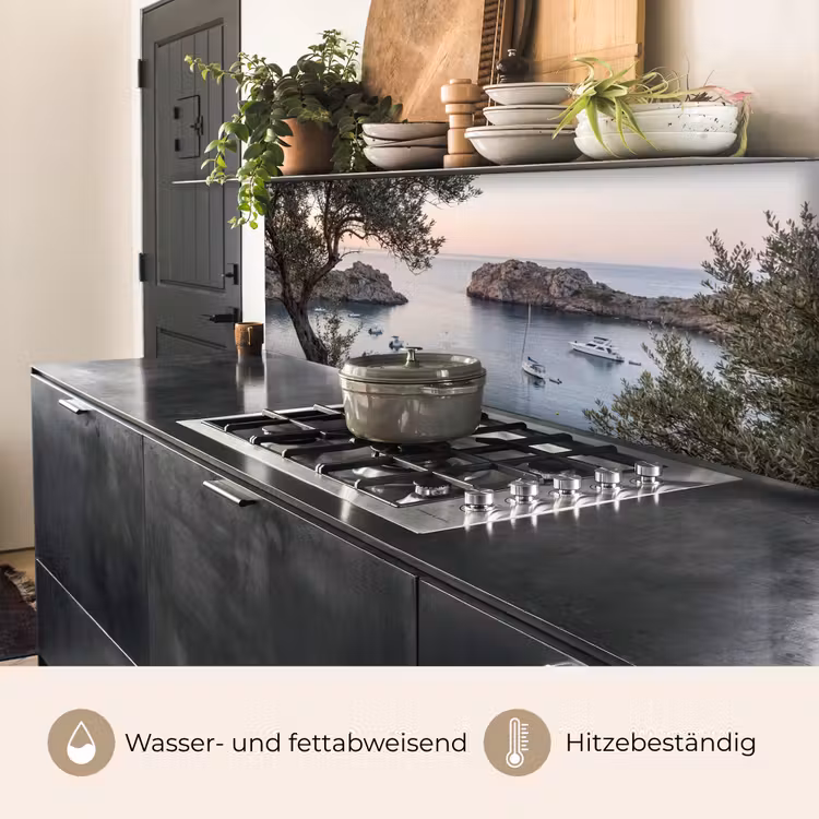 Küchenrückwand - Bucht – Boote – Sonnenuntergang - Baai - boten - zonsondergang keuken achterwand 2 middel