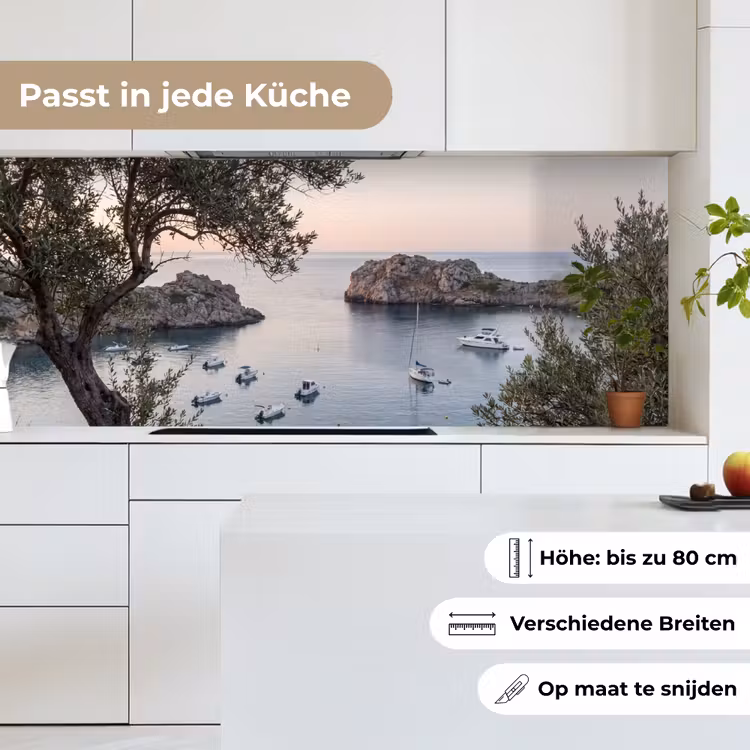 Küchenrückwand - Bucht – Boote – Sonnenuntergang - Baai - boten - zonsondergang keuken achterwand 2 middel