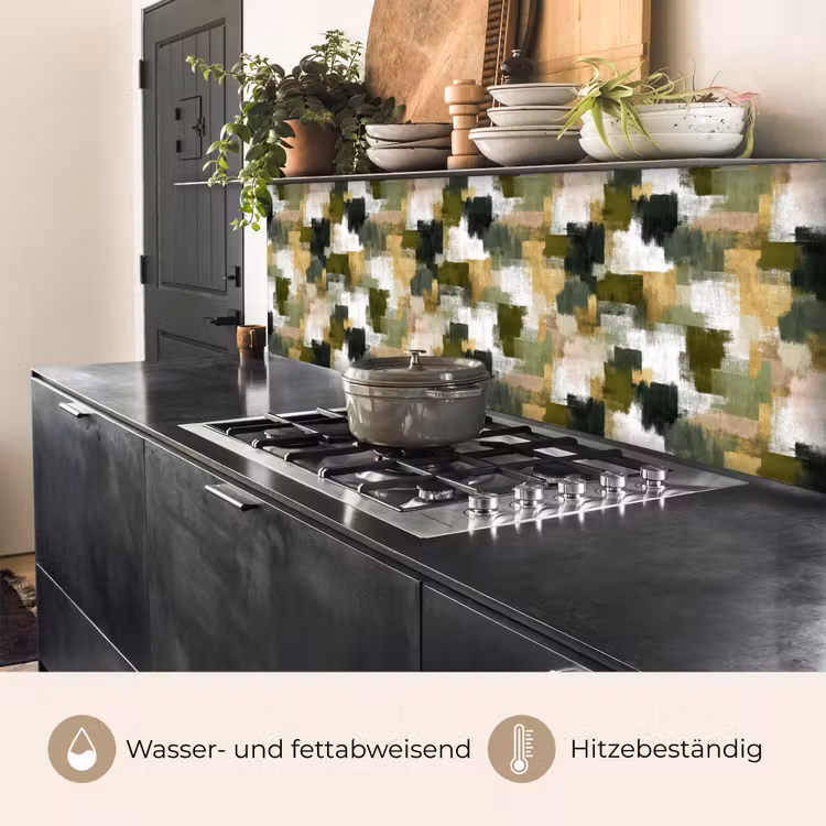 Penseelstrepen - Mos - Groentinten keuken achterwand 2 middel 871 -usp_DE