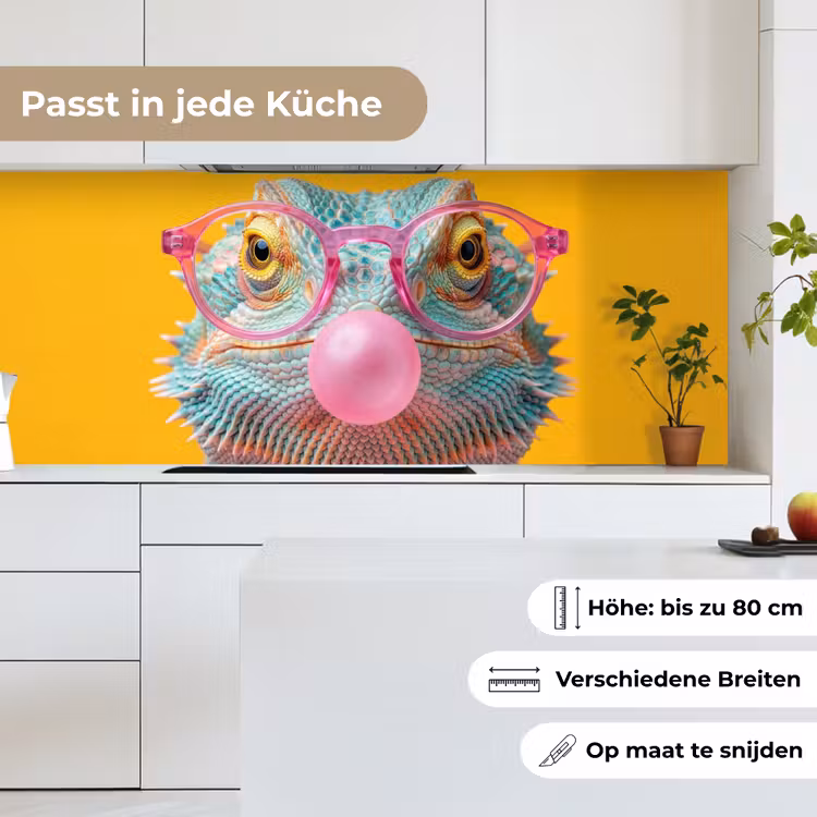 Kameleon - Kauwgom - Kleurrijk keuken achterwand 2 middel -sfeer4_DE