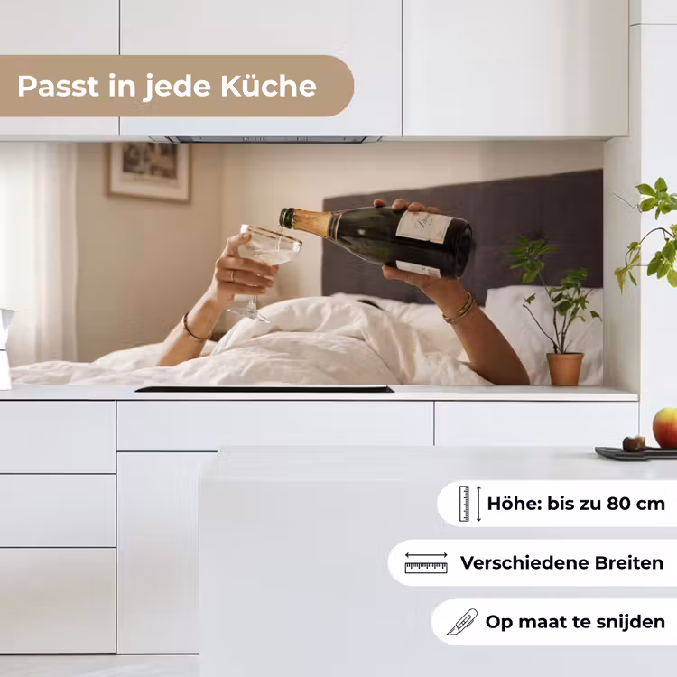 Champagne - Bed - Bubbels keuken achterwand 2 middel -sfeer4_DE