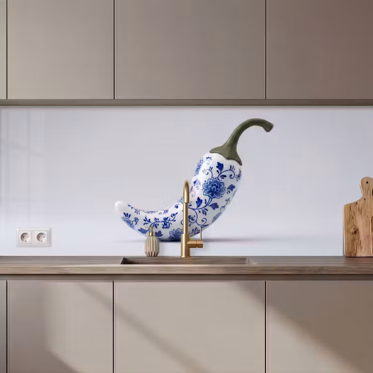 Chilipeper - Keramiek - Blauw keuken achterwand 2 middel zz_3dshopping
