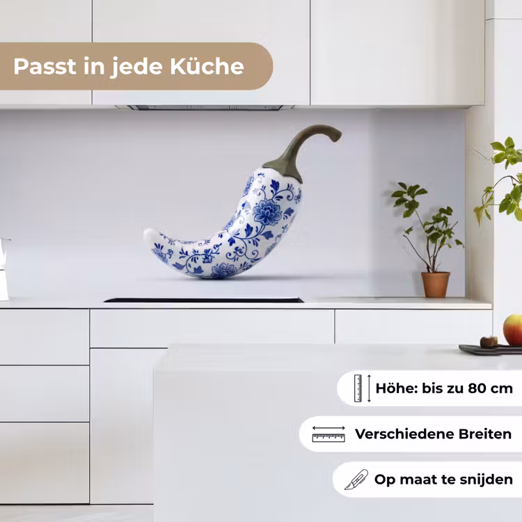 Chilipeper - Keramiek - Blauw keuken achterwand 2 middel -sfeer4_DE