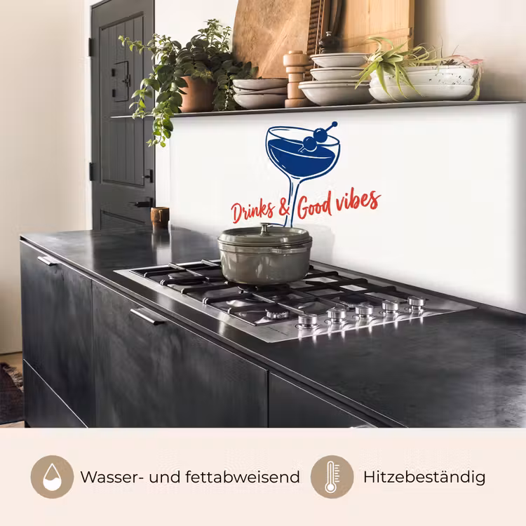 Cocktail - Glas - Illustratie - Blauw - Wit keuken achterwand 2 middel -usp_DE